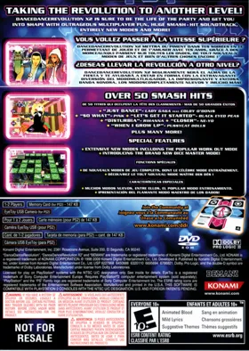 Dance Dance Revolution X2 box cover back